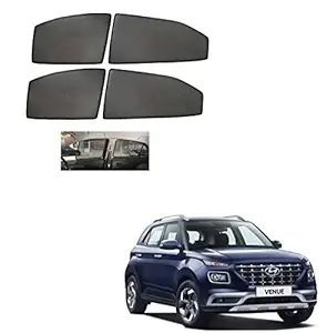 Kozdiko Premium Custom Fit Car Sun Shades Fix Curtains Non Magnetic Mesh Compatible for Hyundai Venue