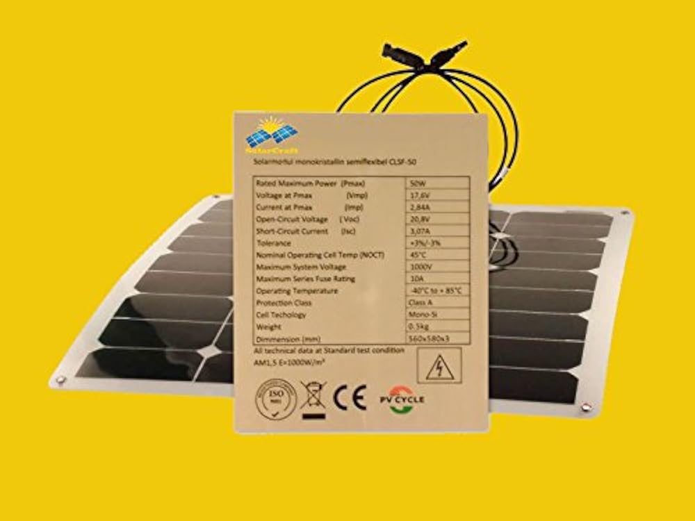 10 x 50 Watt Polykristallines Solarmodul Photovoltaik Garten Camping flexibel