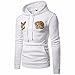 Produktbild JYJM Herren Tiger Muster Top Männer Eagle Muster Aufkleber Langarm Pullover Herren Fleece Kapuzen Langarm Pullover Männer Casual Langarm Top Männer Baumwoll Hoodie Männer Känguru Tasche Sweatshirt