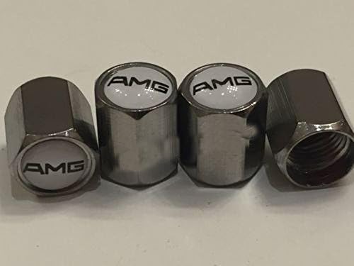 4 x Chrome Tyre Valve Dust Caps Fits Mercedes Benz AMG
