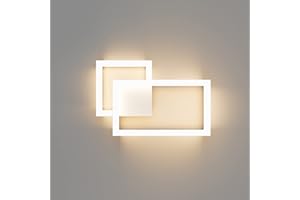 Klighten Applique da Parete Interno LED, 24W, 1960LM, Lampada Decorative Mordern, per Camera da Letto, Soggiorno, Corridoio, 110-240V, Bianco Caldo 3000K, Bianco