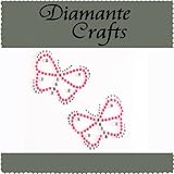 2 Hot Pink & Clear Butterflies Diamante Vajazzle Rhinestone Gems - created exclusively for Diamante Crafts