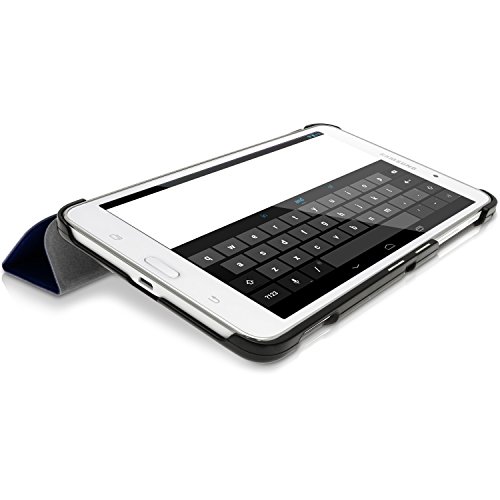 igadgitz Blau PU Ledertasche Hülle Smart Cover für Samsung Galaxy Tab 4 7.0″ SM-T230 mit Multi Winkelbetrachtung Stand + Displayschutzfolie - 7
