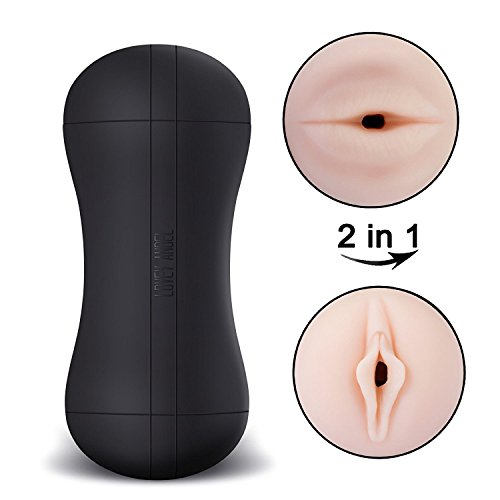 LOVEY ANGEL Excelente Sillcona Realísta Masturbador Masculino + Combinación de Vagina y Boca + Juguetes E-róticos para Hombre con Fuerte Ventosa