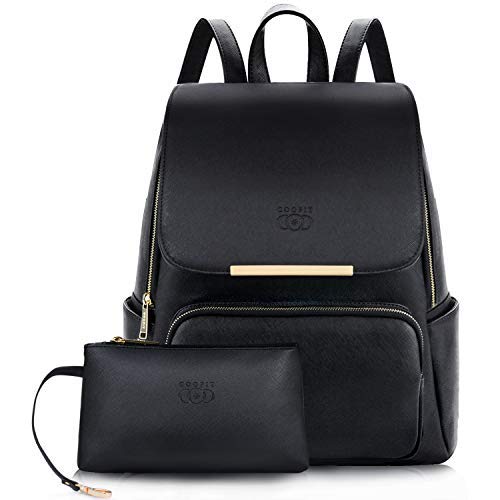 Zaino Donna, COOFIT Borsa Zainetto Donna Universita Elegante Backpack Ragazze (Nero)