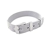 BODYA Rock Herren Handsome gerade Ende Mesh Uhrenarmband Met Gürtel Armband versilbert Band 10 mm