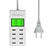 Produktbild POAO 46W 8-Port+LCD Display USB Ladegerät Family-Sized Desktop Lade Adapter Ladestecker Charger Multi-Port USB Ladestation für iPhone iPad,Samsung Galaxy,Smartphone,Tablet,Power Bank