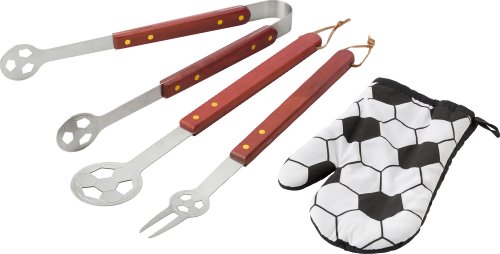 Grillschürze FUSSBALL mit Grillbesteck, Schürze und Grillhandschuh ALLES im Fussballdesign (Bilder bitte beachten) von geschenkartikel-shopping - 2