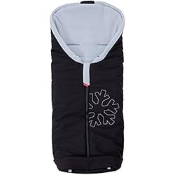 byboom® Softshell Chancelière d'hiver thermique actif pour poussette et buggy, Couleur : Noir/Gris
