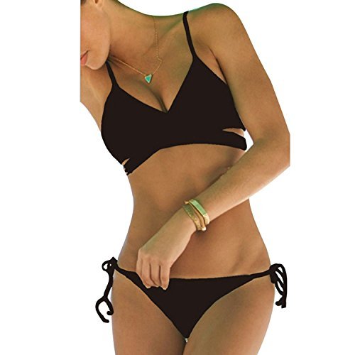 THINKBEST Damen Sport Push Up Wickeln Bikini Sets Bademode Badeanzug Swimwear Swimsuit
