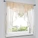 Produktbild HongYa Tunnelzug Scheibengardine transparenter Voile Kurzgardine für Kleinfenster H/B 145/140 cm Creme Braun