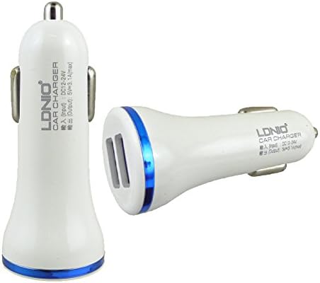 Lonio® White / Blue Rapid 3.1A Dual USB Car Charger Suitable For Samsung Galaxy Express Prime