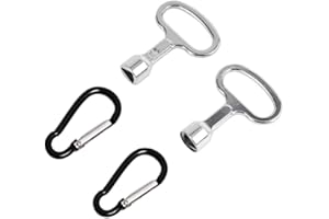 BYEZHOU Klucz do licznika, 2 szt. pudełko na gazomierz, srebrny, trójkątny klucz nasadowy, klucz nasadowy, klucz trójkątny z 2 karabińczykami, do szafki z licznikiem gazu, wody, elektrycznym