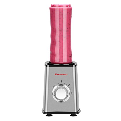 Excelvan Mini Smoothie-Maker mit Trink-Flasche Sport Standmixer 600mL 300W Shake Mixer Edelstahl BPA-frei Tritan - 9