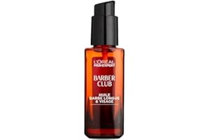 L'Oréal Men Expert BarberClub- Huile Barbe Longue et Visage Homme - Nourrissant & Apaisant - Usage Quotidien - À l'Huile Essentielle de Bois de Cèdre - Tous Types de Peaux - 30 ml