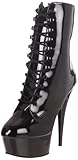  pleaser Damen DELIGHT-1020 Kurzschaft Stiefel, Schwarz Pat/Blk, 41 EU