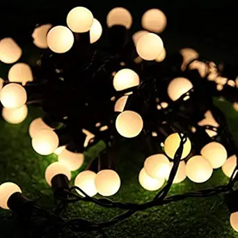 SATYAM KRAFT Led Bulb Solar Light for Indoor Outdoor Bedroom Party Wedding Garden Christmas Tree Decor- 1 Piece Yellow 50 Bulb 7 Meter