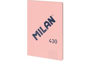 MILAN® Libreta encolada A4, cuadrícula de 5x5mm, 48 hojas A4, papel de 95 gr/m², serie 1918, rosa