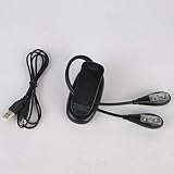 MagiDeal Flexible 2 Dual Arme Clip Auf 4 LED-Licht Klemmlampe Für Tisch Lampe Schwarz Buchlese - 3