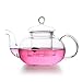 Produktbild Glasteekanne mit Infuser, klarem Glas Teekessel Krug Teekanne mit Infuser für blühende & lose Tee Herd Safe - 400ml