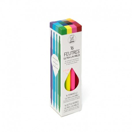 Filzstifte 16 St.,Auswaschbar,mit 2 neon farben