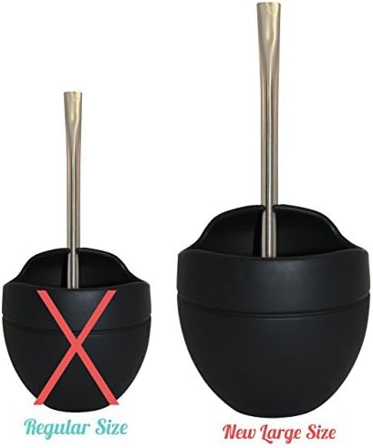 Extra Large Yerba Mate Silicone Gourd and Bombilla Combo (14 Oz. Gourd) (Black on Black)
