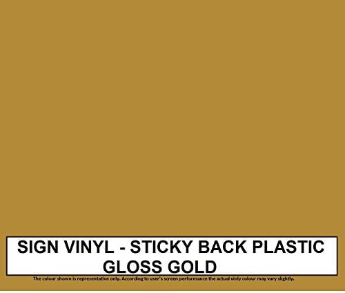 5 Metre x 610MM Roll of Gloss Gold Sticky Back Plastic Self Adhesive Vinyl Sign Making Quality. This Product is Available in 33 Colours Gloss or MATT Finish. Like Fablon. Suit Wall Art