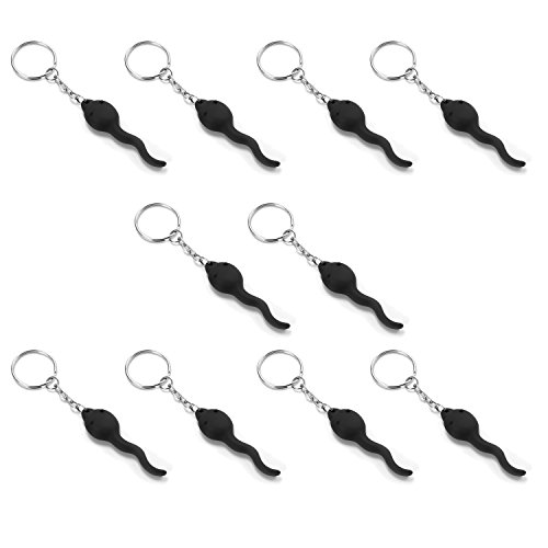 KomoneeWe Show Pride Sperm Shaped Keychain Black (Pack Of 10)