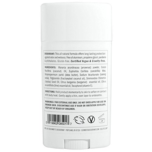 Schmidt’s Deodorant – Stick Bergamot + Lime 2.65OZ (78ml) - 2