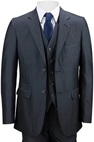 Mens Dark Grey 3 Piece Formal Tailored Fit Casual Smart Suit Work Wedding Party