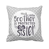 YaYa Cafe™ Birthday Gifts for Brother Little Brother Protected by Big Sister Printed Cushion Cover 12 x 12 inches Rakhi