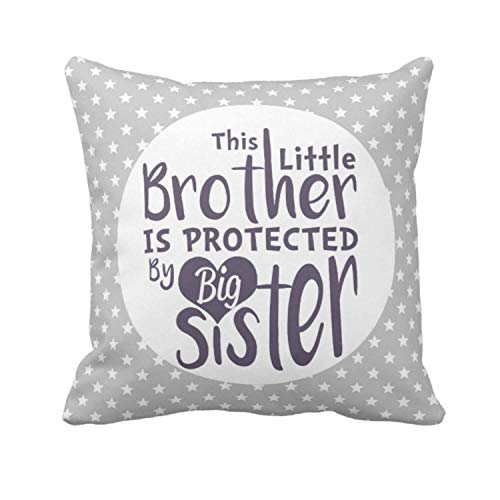 YaYa Cafe™ Birthday Gifts for Brother Little Brother Protected by Big Sister Printed Cushion Cover 12 x 12 inches Rakhi