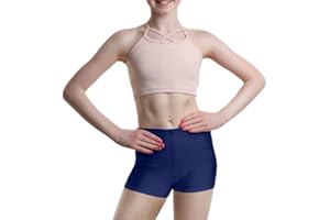 R&N FASHIONS - Girls Shiny Nylon Shorts - Hot Pants - High Waist – Plain - Stretchy – Comfortable Fit – Perfect for Yoga, Ballet, Gymnastics, School, Sportswear