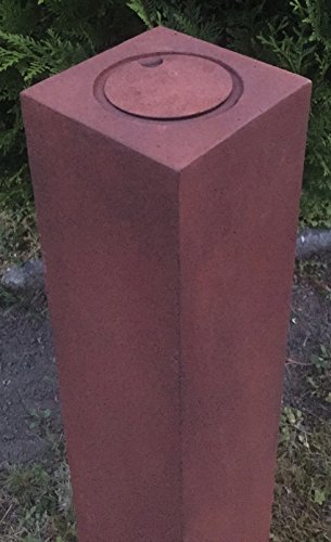 Feuersäule Slim – Dekosäule – Feuertonne – Feuerstelle – Gartenfeuer – Feuerkorb – Dekoration – Feuer – Gusseisen Optik – 75 cm hoch – Rost – inkl. 400 g Kamingel - 5