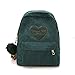 Produktbild XiaoYu Cord Frauen Rucksack Baumwolle String Pull Kopf Schultasche Für Mädchen Jugendliche Buch Student Rucksack Pad Laptop (Farbe : Grün)