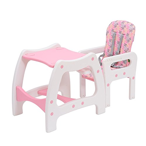 homcom 420-001PK 3 in 1 Kinderhochstuhl Kombihochstuhl Multifunktion Babyhochstuhl mit Schaukelfunktion, rosa - 6