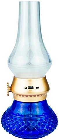 GoodPro Magic LED USB Rechargeable Blow Light Retro Classic Blowing Control Kerosene Lamp Dimmable Bedside Desk Night Light Lamp (Blue)