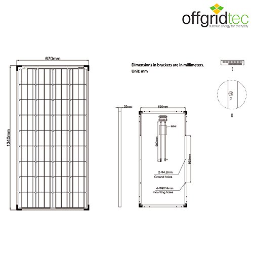 Offgridtec Solarmodul / panel Monokristallin, Solaranlage / zelle, 150 W, 001255 - 4