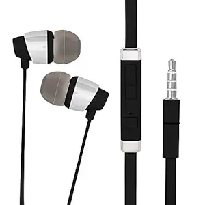 In-Ear Headphone For Samsung Galaxy M51 In- Ear Headphone | Earphones | Headphone| Handsfree | Headset | Universal Headphone | Wired | MIC | Music | 3.5mm Jack | Calling Function | Earbuds | Microphone| Bass Bost Sound | Flat Wired Earphone| Original Earphone like Performance Best High Quality Sound Earphones Compatible With All Andriod Smartphone, MP3 Players, Mobile, Laptops DX800- Black