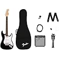 Squier by Fender Debut Collection Stratocaster Electric Guitar Pack. Includes Frontman 10G Amp, Gig Bag, Strap, Cable, Picks, Tuner, Stand, Extra Strings + 3 month Subscription to Fender Play