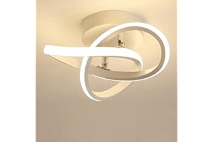 Comely Plafonnier LED Moderne, 22W 2500LM Créatif Lampe de Plafond de Fleur, Luminaire Plafonnier Blanc pour Chambre Couloir Balcon Salle de Bains, Blanc chaud 3000K