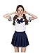 Produktbild JJPUNK Schulmädchen Kostüm Dienstmädchen Cosplay Schülerin Outfit School Uniform Karneval Fasching (Small / Medium, Blau)