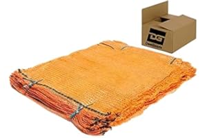 DeeGoods 100 Stück Raschelsäcke - Aufbewahrungssäcke für Obst und Gemüse - Kartoffelsack - Netzsack für Kaminholz Äpfel Kartoffeln (100, 28x36cm (2,5kg))