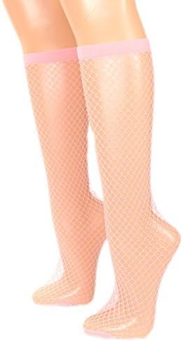 Ladies Mesh Knee Stockings 30 the - 25 Rosa, one size