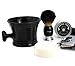 Complete Classic Style Vintage Shaving Set (leather strop with paste, badger hair brush, straight cut razor, shaving mug with soap)