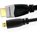 Cablesson Ivuna High Speed Micro HDMI auf HDMI Kabel mit Ethernet 2m (HDMI Typ D) Kompatibel mit HDMI 2.1, 2.0a, 2.0, 1.4a - 4k, Ultra HD, ARC, HDR, 2160p - schwarz