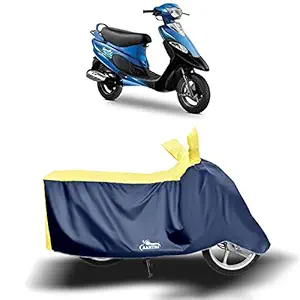 DREAM - TVS Pep+ New BS6 Water Resistant - Dust Proof - Full Bike Scooty Two Wheeler Body Cover for TVS Pep+ (Strip Yellow)