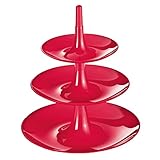 Koziol BABELL L - Frutero, 3 plantas, desmontable, 31,4 x 31,4 x 34 cm, color frambuesa sólido