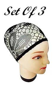 BOXO Wig Cap For Women And Men For Wear Hair Wig, Hair Styling Tools And Accessories (Set Of 3) (wig Cap)