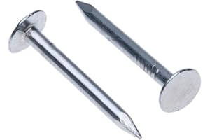 KEPLE Chiodi per Tetto 25 mm (Confezione da 100) Clout Chiodi per Coperture Zincato Placcato con Testa Extra Large per il Fai da Te e l'artigianato, Decorazione della Casa, Mobili e Costruzioni Taglia